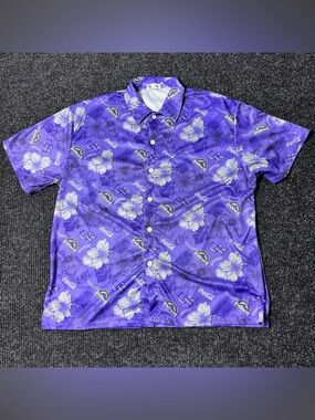 Colorado Rockies Hawaiian Shirt XL Coca Cola MLB Purple Aloha Button Up